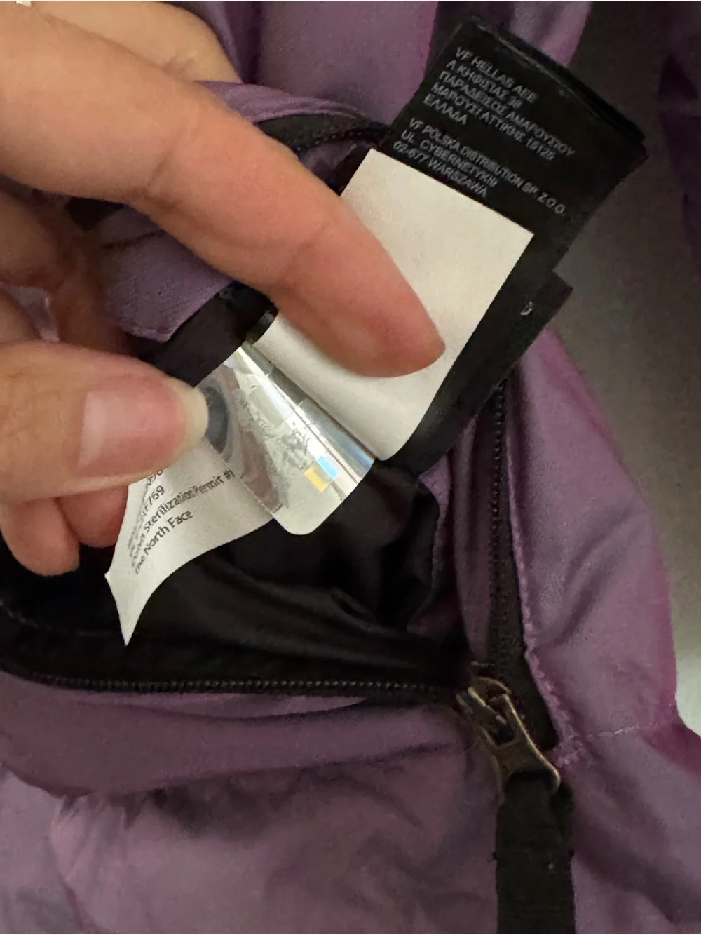 The north face iridescent down reversible puffer jacket